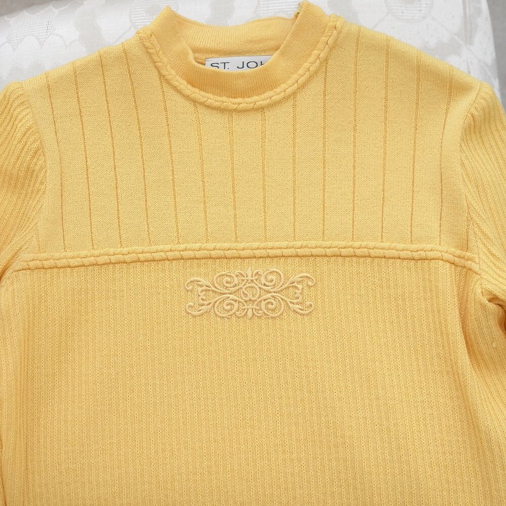 ST. JOHN By Marie Gray Women’s Yellow Santana Knit Top Size P